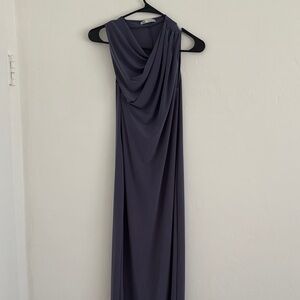 Zara One Shoulder Charcoal Dress